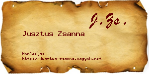 Jusztus Zsanna névjegykártya